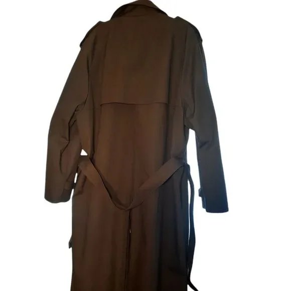 London Fog Mens Trench coat,  Size 46 regular Long Gray - Picture 8 of 15